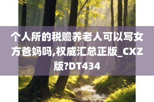 个人所的税赡养老人可以写女方爸妈吗,权威汇总正版_CXZ版?DT434