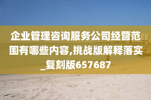 企业管理咨询服务公司经营范围有哪些内容,挑战版解释落实_复刻版657687