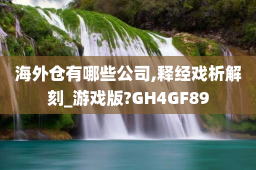 海外仓有哪些公司,释经戏析解刻_游戏版?GH4GF89