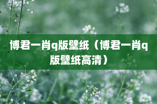 博君一肖q版壁纸（博君一肖q版壁纸高清）