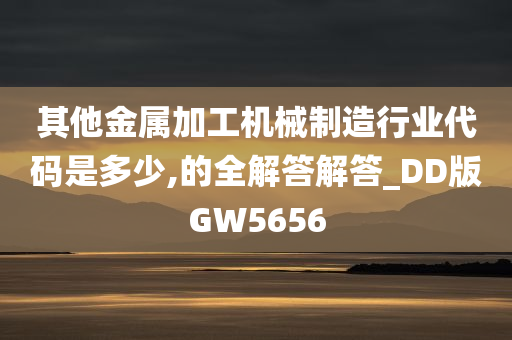 其他金属加工机械制造行业代码是多少,的全解答解答_DD版GW5656