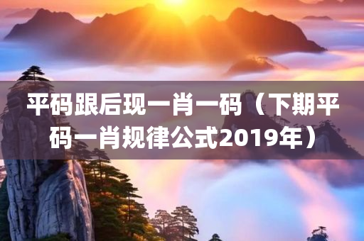 平码跟后现一肖一码（下期平码一肖规律公式2019年）