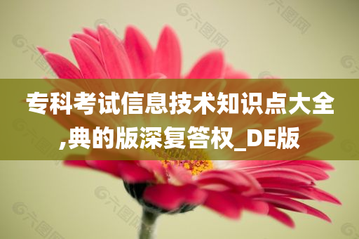 专科考试信息技术知识点大全,典的版深复答权_DE版