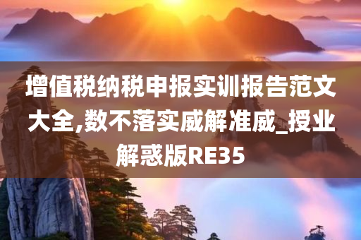 增值税纳税申报实训报告范文大全,数不落实威解准威_授业解惑版RE35