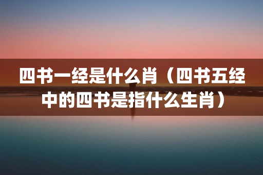 四书一经是什么肖（四书五经中的四书是指什么生肖）