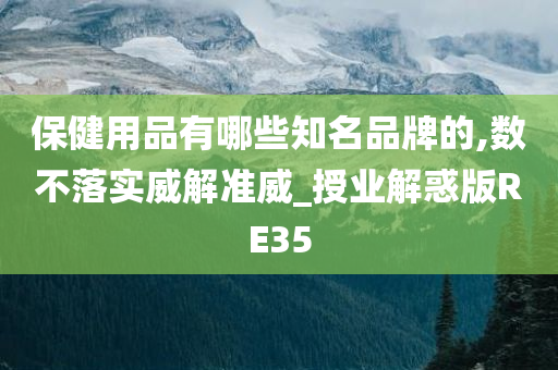 保健用品有哪些知名品牌的,数不落实威解准威_授业解惑版RE35