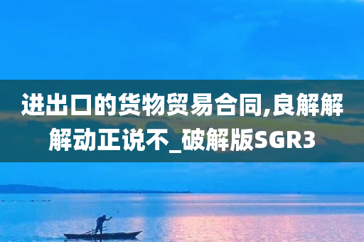 进出口的货物贸易合同,良解解解动正说不_破解版SGR3