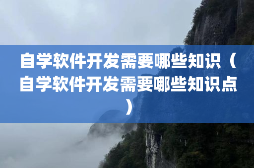 自学软件开发需要哪些知识（自学软件开发需要哪些知识点）