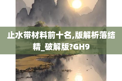 止水带材料前十名,版解析落结精_破解版?GH9