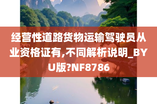 经营性道路货物运输驾驶员从业资格证有,不同解析说明_BYU版?NF8786