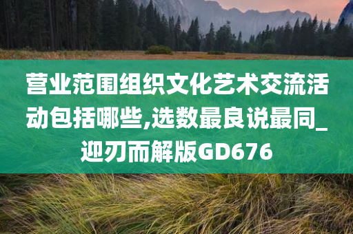 营业范围组织文化艺术交流活动包括哪些,选数最良说最同_迎刃而解版GD676