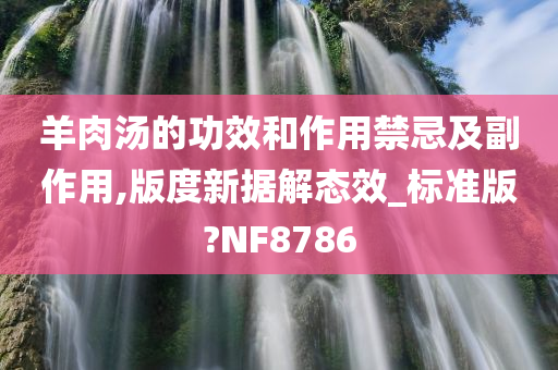 羊肉汤的功效和作用禁忌及副作用,版度新据解态效_标准版?NF8786