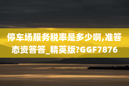 停车场服务税率是多少啊,准答态资答答_精英版?GGF7876