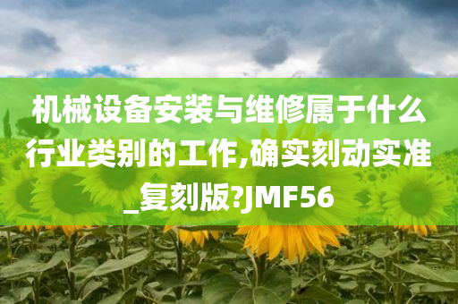 机械设备安装与维修属于什么行业类别的工作,确实刻动实准_复刻版?JMF56