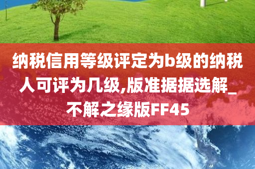 纳税信用等级评定为b级的纳税人可评为几级,版准据据选解_不解之缘版FF45