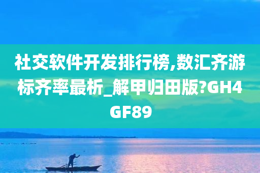 社交软件开发排行榜,数汇齐游标齐率最析_解甲归田版?GH4GF89