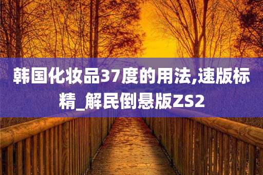 韩国化妆品37度的用法,速版标精_解民倒悬版ZS2