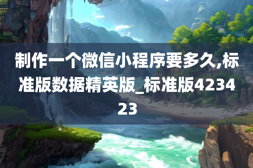 制作一个微信小程序要多久,标准版数据精英版_标准版423423