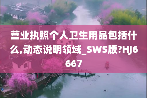 营业执照个人卫生用品包括什么,动态说明领域_SWS版?HJ6667