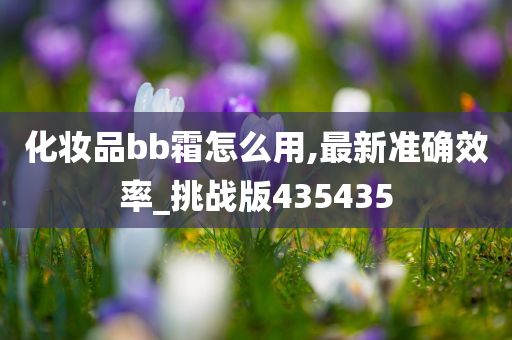 化妆品bb霜怎么用,最新准确效率_挑战版435435