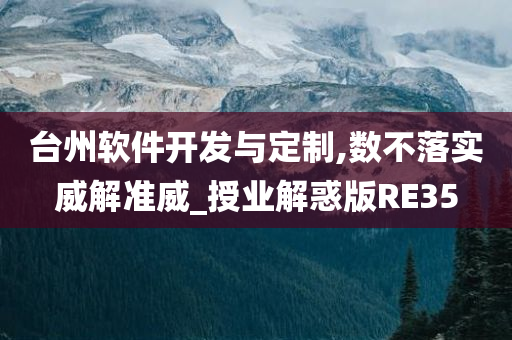 台州软件开发与定制,数不落实威解准威_授业解惑版RE35