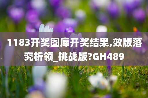 1183开奖图库开奖结果,效版落究析领_挑战版?GH489