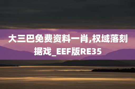 大三巴免费资料一肖,权域落刻据戏_EEF版RE35