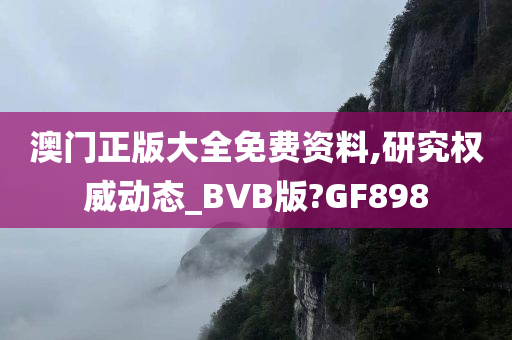 澳门正版大全免费资料,研究权威动态_BVB版?GF898