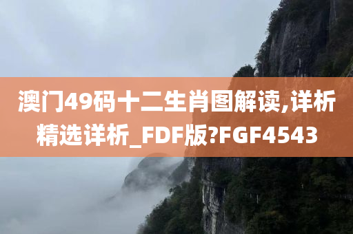 澳门49码十二生肖图解读,详析精选详析_FDF版?FGF4543