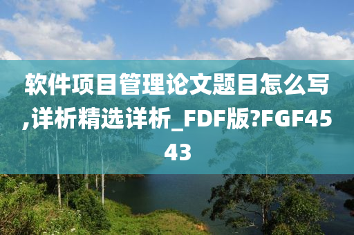 软件项目管理论文题目怎么写,详析精选详析_FDF版?FGF4543