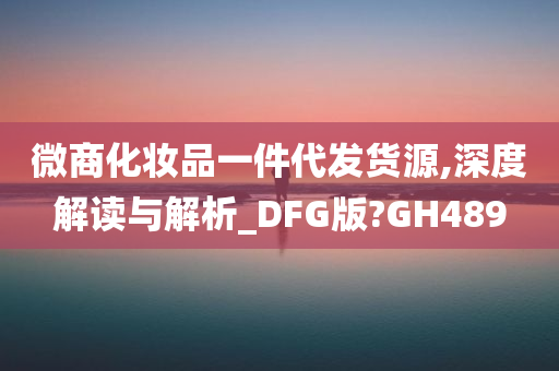 微商化妆品一件代发货源,深度解读与解析_DFG版?GH489