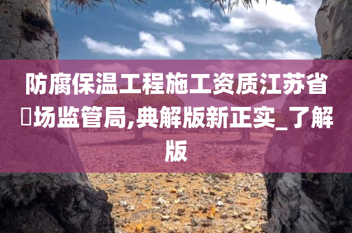 防腐保温工程施工资质江苏省巿场监管局,典解版新正实_了解版