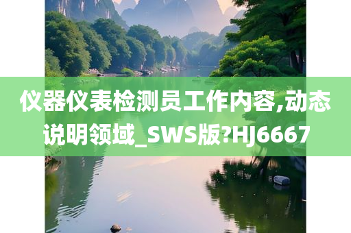 仪器仪表检测员工作内容,动态说明领域_SWS版?HJ6667