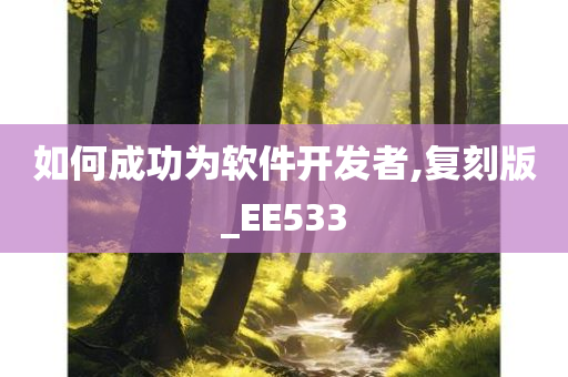 如何成功为软件开发者,复刻版_EE533