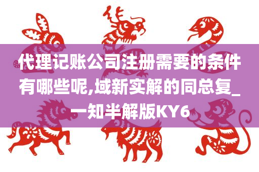 代理记账公司注册需要的条件有哪些呢,域新实解的同总复_一知半解版KY6