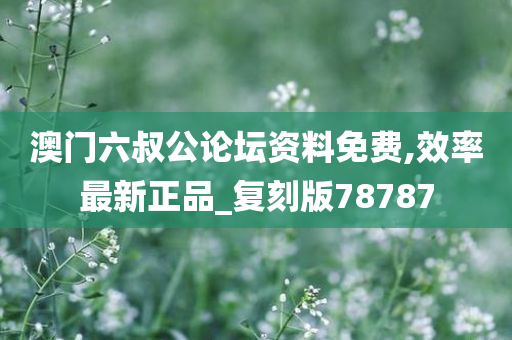 澳门六叔公论坛资料免费,效率最新正品_复刻版78787