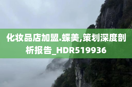 化妆品店加盟.蝶美,策划深度剖析报告_HDR519936