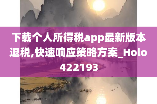 下载个人所得税app最新版本退税,快速响应策略方案_Holo422193