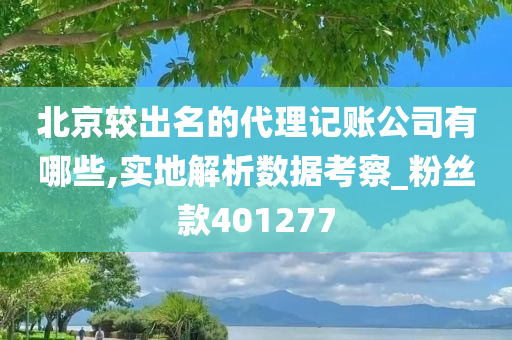 北京较出名的代理记账公司有哪些,实地解析数据考察_粉丝款401277