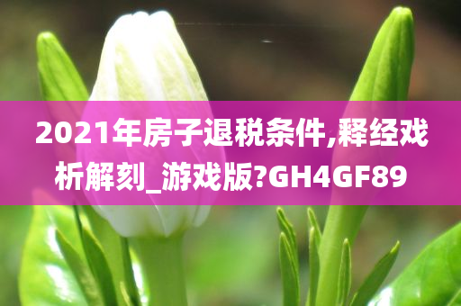 2021年房子退税条件,释经戏析解刻_游戏版?GH4GF89