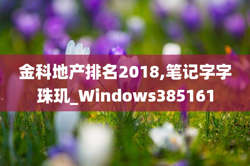 金科地产排名2018,笔记字字珠玑_Windows385161