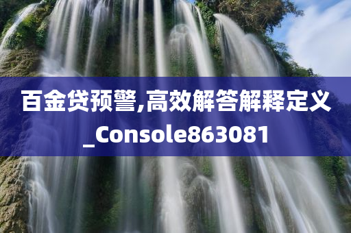 百金贷预警,高效解答解释定义_Console863081