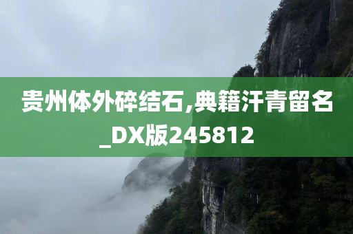 贵州体外碎结石,典籍汗青留名_DX版245812