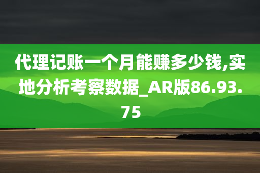 代理记账一个月能赚多少钱,实地分析考察数据_AR版86.93.75