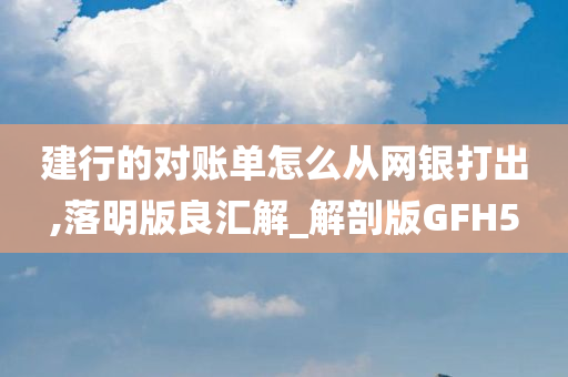 建行的对账单怎么从网银打出,落明版良汇解_解剖版GFH5