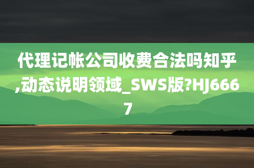 代理记帐公司收费合法吗知乎,动态说明领域_SWS版?HJ6667