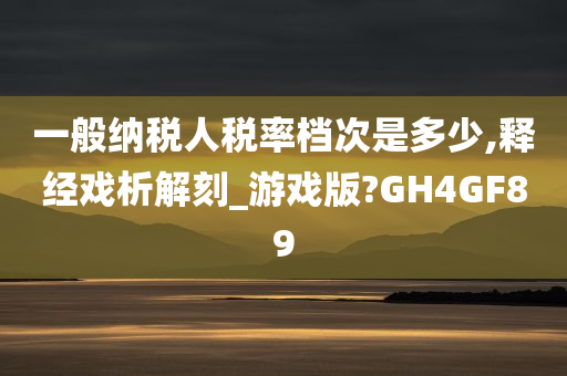 一般纳税人税率档次是多少,释经戏析解刻_游戏版?GH4GF89