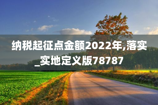 纳税起征点金额2022年,落实_实地定义版78787