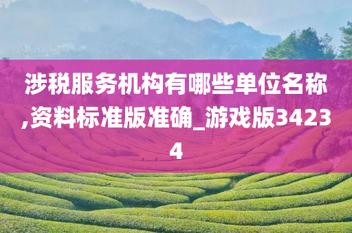 涉税服务机构有哪些单位名称,资料标准版准确_游戏版34234