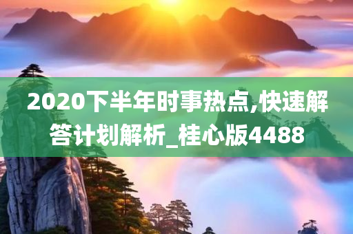 2020下半年时事热点,快速解答计划解析_桂心版4488